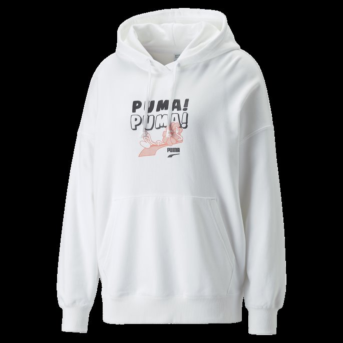 Downtown Grafisk Hettegenser For Kvinner Puma På Salg Hvit