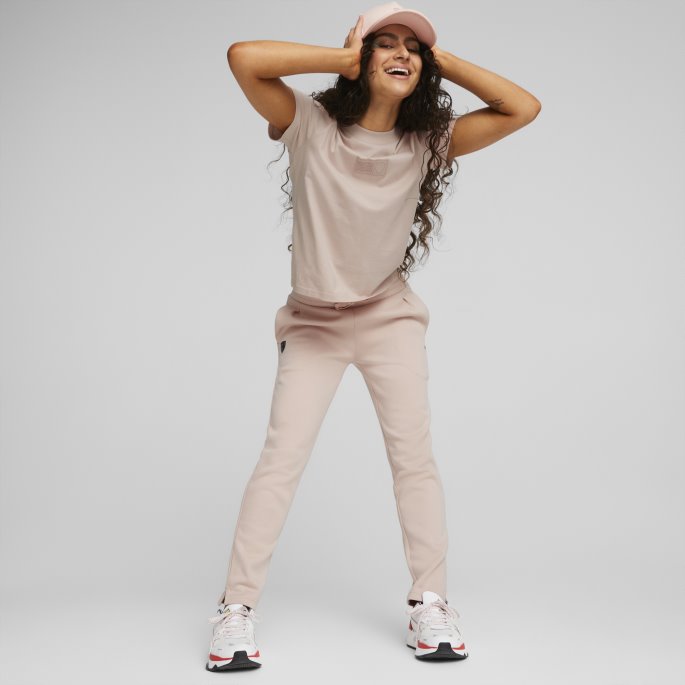 Rosa Kvarts Scuderia Ferrari Stil T-skjorte Kvinner Puma På Salg