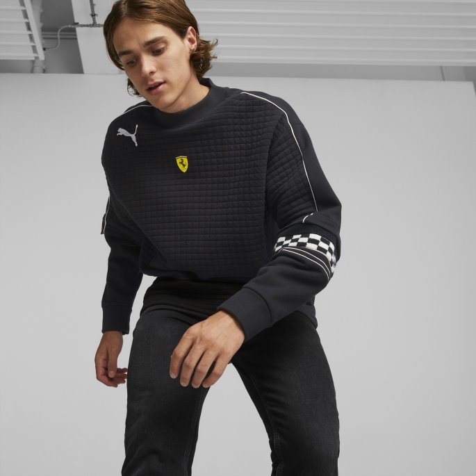 Scuderia Ferrari Race Statement Crew Neck Sweatshirt Menn Svart Puma På Tilbud