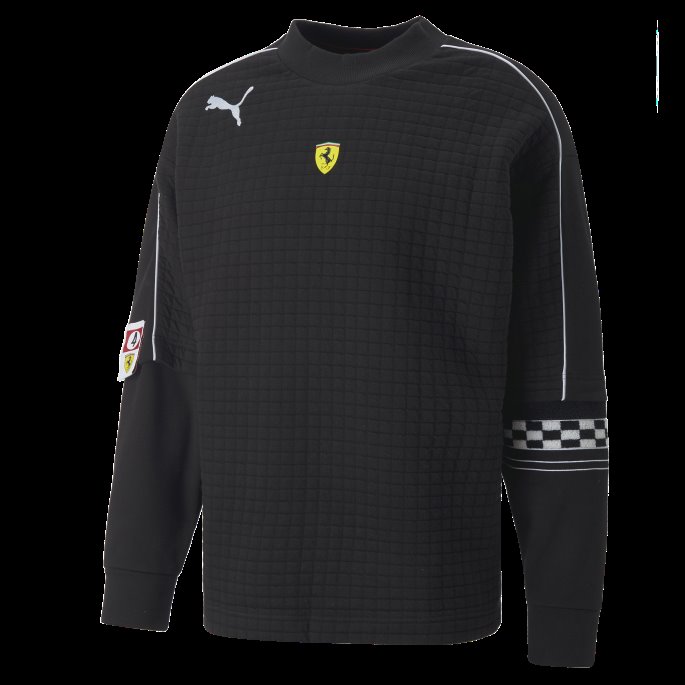 Scuderia Ferrari Race Statement Crew Neck Sweatshirt Menn Svart Puma På Tilbud
