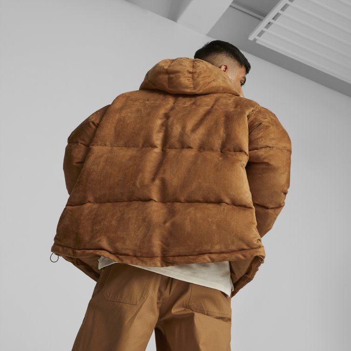Mmq Dunjakke I Imitert Skinn Puma På Tilbud Desert Tan