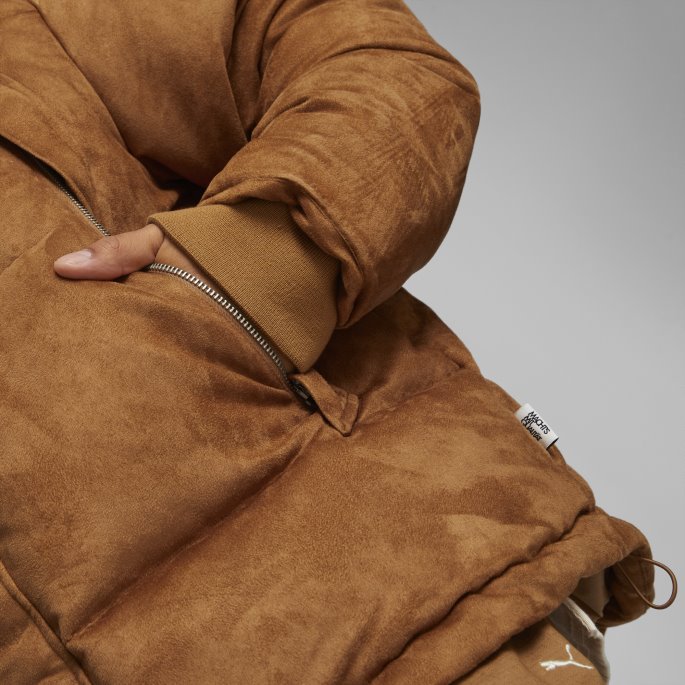 Mmq Dunjakke I Imitert Skinn Puma På Tilbud Desert Tan