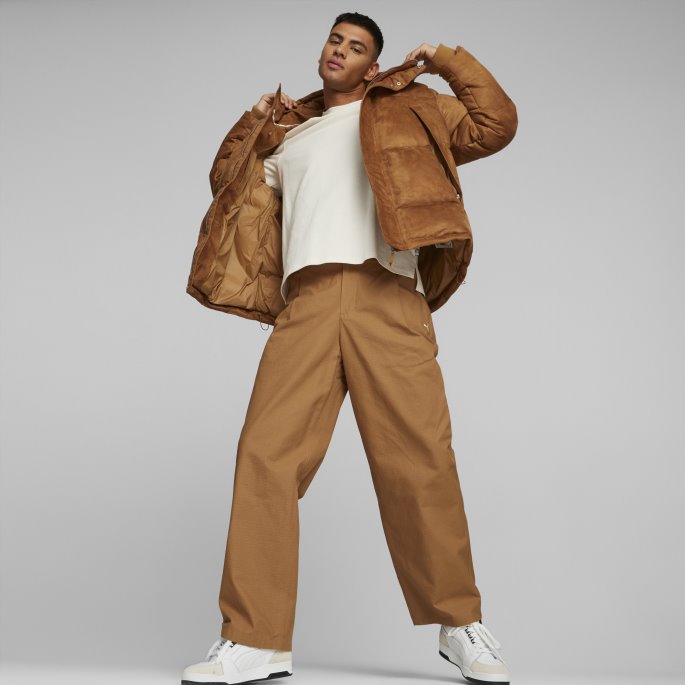 Mmq Dunjakke I Imitert Skinn Puma På Tilbud Desert Tan