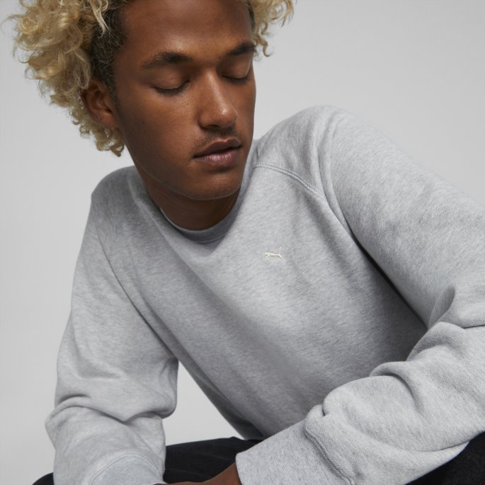 Lys Grå Lyng Puma På Tilbud Mmq Sweatshirt Med Rund Hals