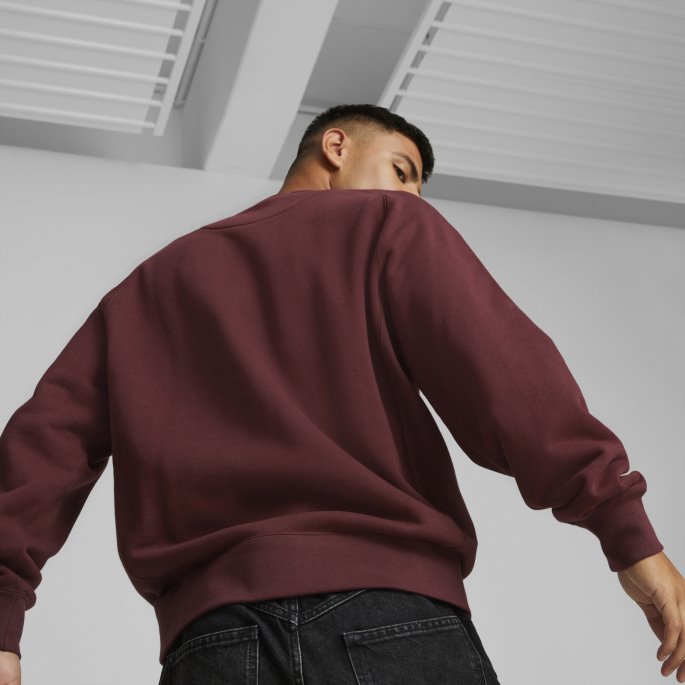 Aubergine Mmq Sweatshirt Med Rund Hals Puma På Tilbud