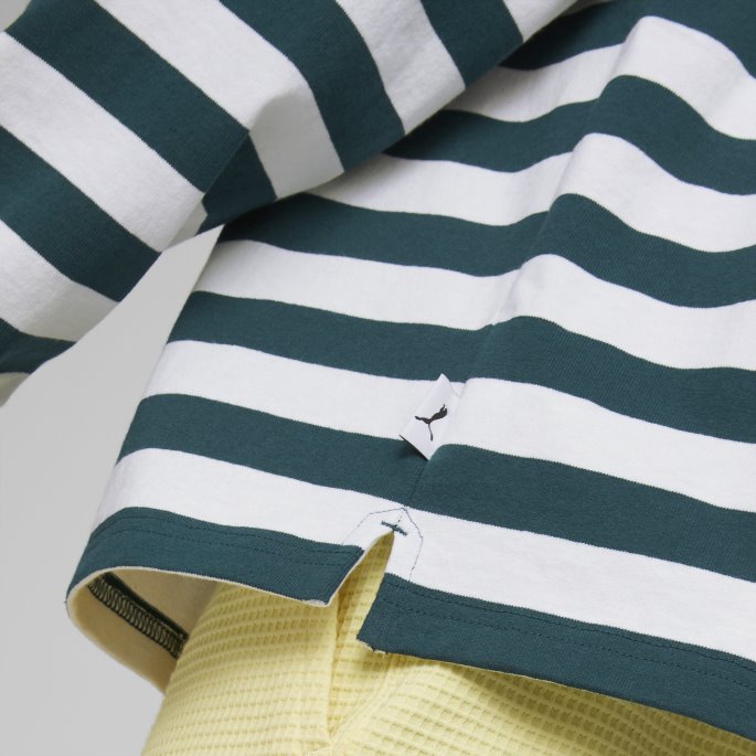 Mmq Sail To Bay Mønster Langermet Poloskjorte Puma På Tilbud Varsity Green