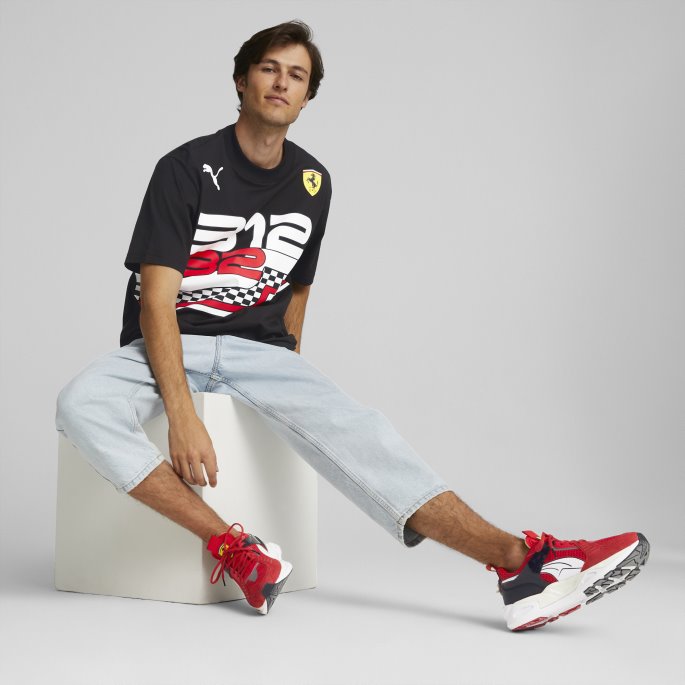 Svart Puma På Salg Scuderia Ferrari Race Statement Tee Menn