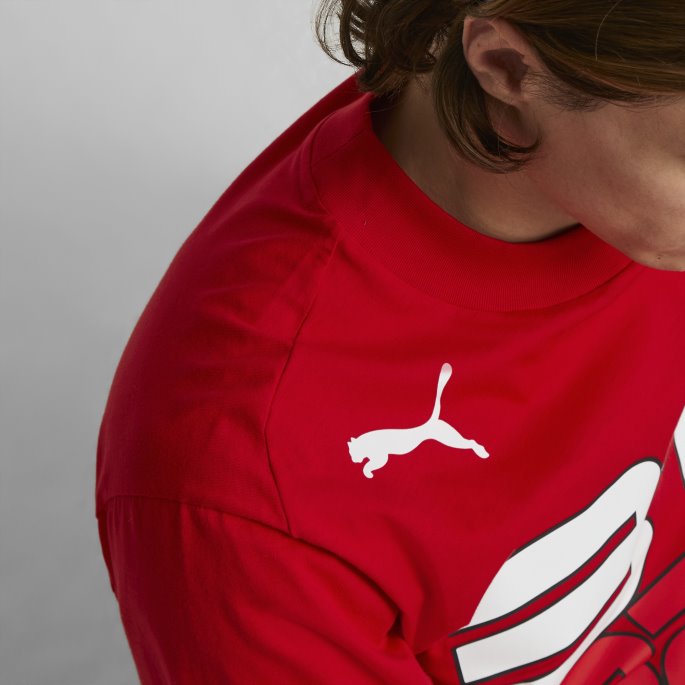 Rosso Corsa Puma På Salg Scuderia Ferrari Race Herre Statement-t-skjorte