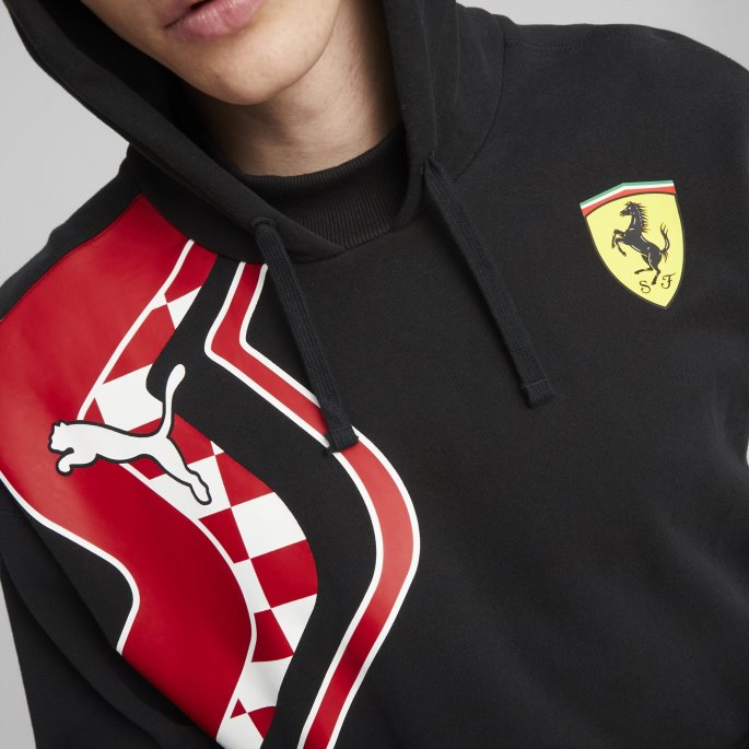 Puma På Tilbud Scuderia Ferrari Race Premium Hettegenser For Menn Svart