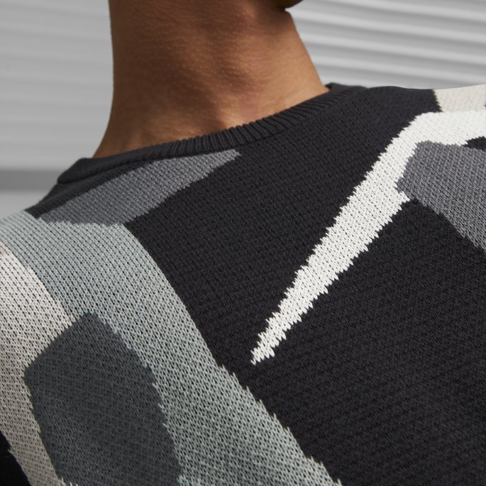 Players' Lounge Strikket Sweatshirt Med Rund Hals For Menn Svart Puma På Salg