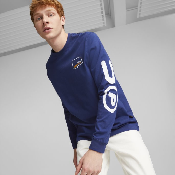 Puma På Tilbud Uptown Avslappet Langermet Topp Elektro Blå