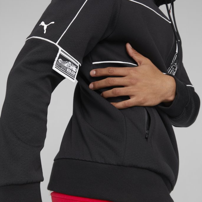 Puma På Tilbud Svart Scuderia Ferrari Race Hette Motorsport Svettejakke Menn