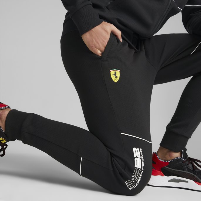 Svart Puma På Tilbud Scuderia Ferrari Race Lukket Mansjett Motorsport Joggebukser For Menn