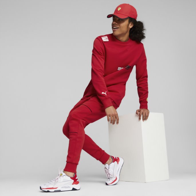 Puma På Salg Scuderia Ferrari Race Lukket Mansjett Motorsport Joggebukser For Menn Rosso Corsa