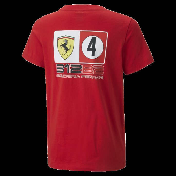 Scuderia Ferrari Race Shield Tee Ungdom Rosso Corsa Puma På Salg