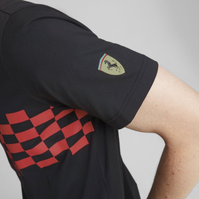 Puma På Tilbud Svart Scuderia Ferrari Race Tonal Shield Tee Menn