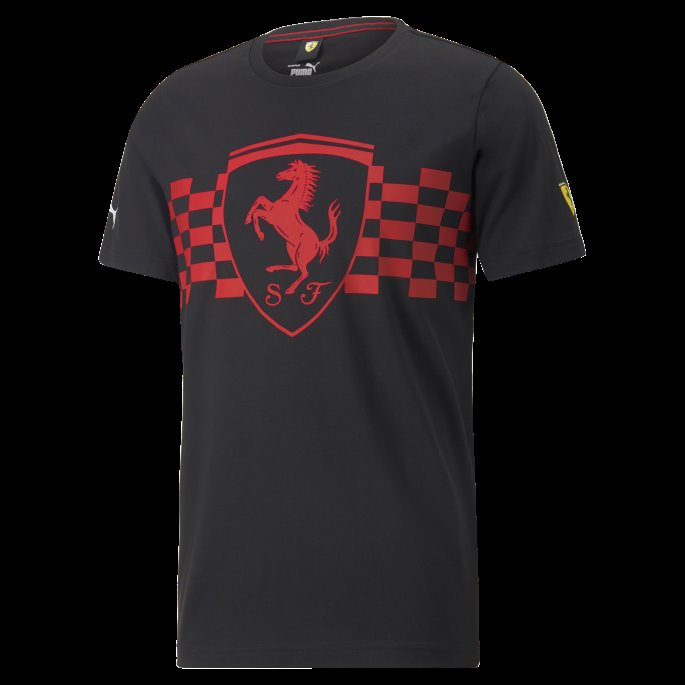 Puma På Tilbud Svart Scuderia Ferrari Race Tonal Shield Tee Menn