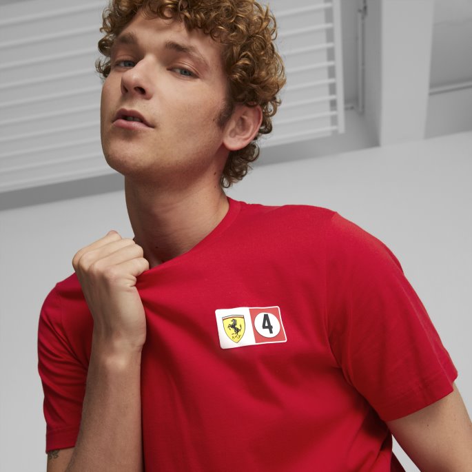 Scuderia Ferrari Shield Herre T-skjorte Puma På Tilbud Rosso Corsa