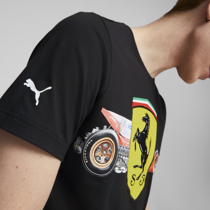 Scuderia Ferrari Shield Herre T-skjorte Puma På Tilbud Svart