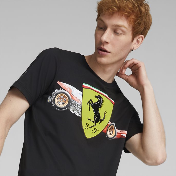 Scuderia Ferrari Shield Herre T-skjorte Puma På Tilbud Svart