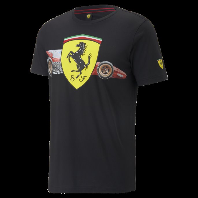 Scuderia Ferrari Shield Herre T-skjorte Puma På Tilbud Svart
