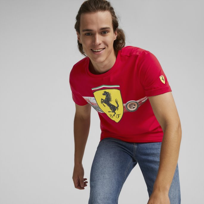 Rosso Corsa Scuderia Ferrari Shield Herre T-skjorte Puma På Salg