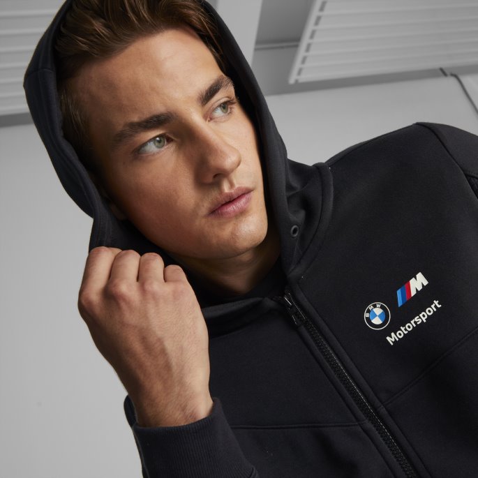Puma På Tilbud Bomull Svart Bmw M Motorsport Hettejakke Herre