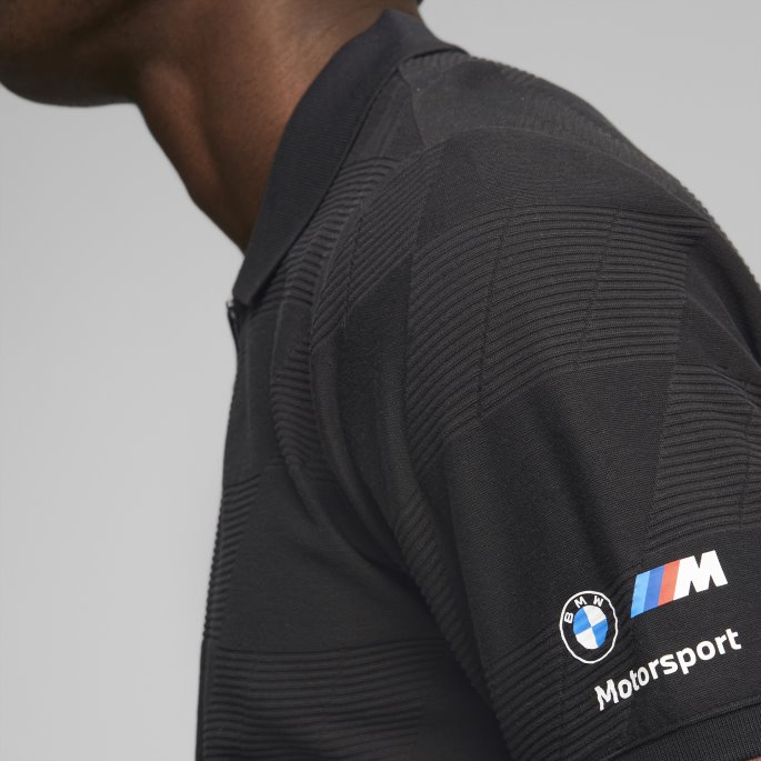 Puma På Tilbud Bmw M Motorsport Herre Jacquard Poloskjorte Bomull Svart