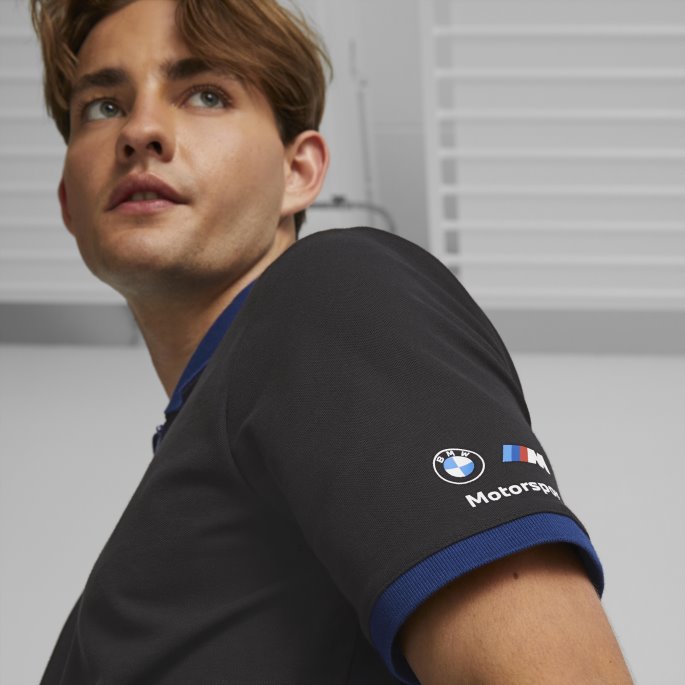 Puma På Tilbud Bomull Svart Bmw M Motorsport Poloskjorte Herre Med Glidelås