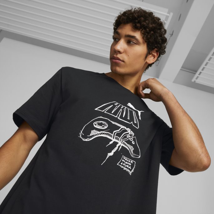 Svart Puma På Tilbud Rkdo Boxy Fit Kortermet Esports Gaming T-skjorte Menn