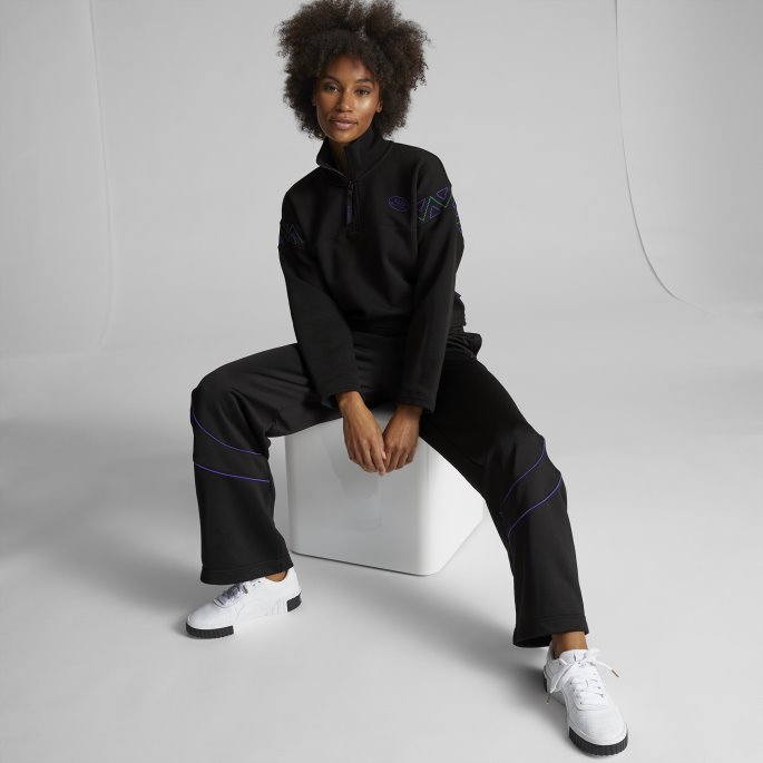 Puma På Tilbud X Fordeler Og Mini Genser Med Halv Glidelås For Kvinner Svart