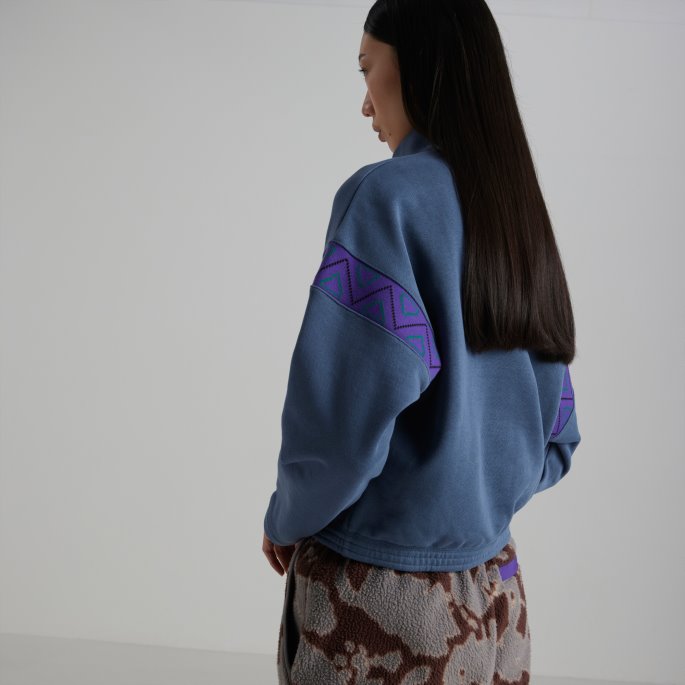 Puma På Tilbud X Fordeler Og Mini Sweatshirt Med Halv Glidelås For Kvinner, Kveldshimmel