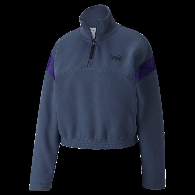 Puma På Tilbud X Fordeler Og Mini Sweatshirt Med Halv Glidelås For Kvinner, Kveldshimmel
