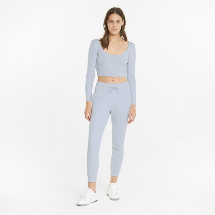 Puma På Tilbud Klassikere Ribbestrikkede Slim-fit Damebukser Arctic Ice