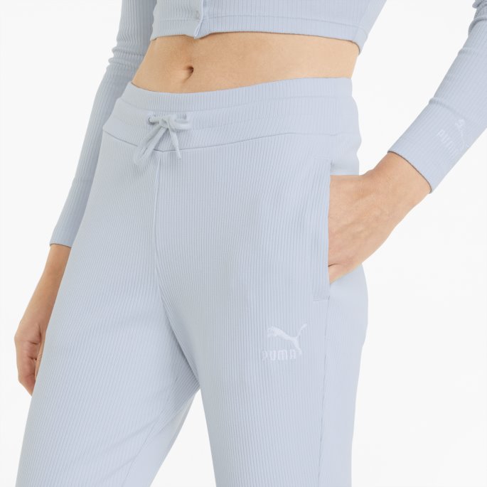 Puma På Tilbud Klassikere Ribbestrikkede Slim-fit Damebukser Arctic Ice