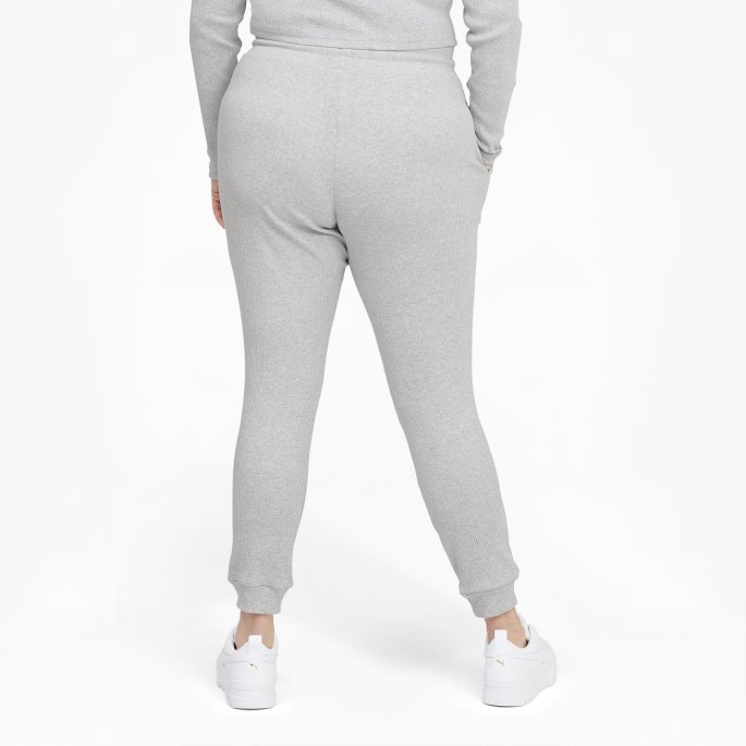 Lys Grå Lyng Klassikere Ribbet Slim Damebukser Puma På Salg