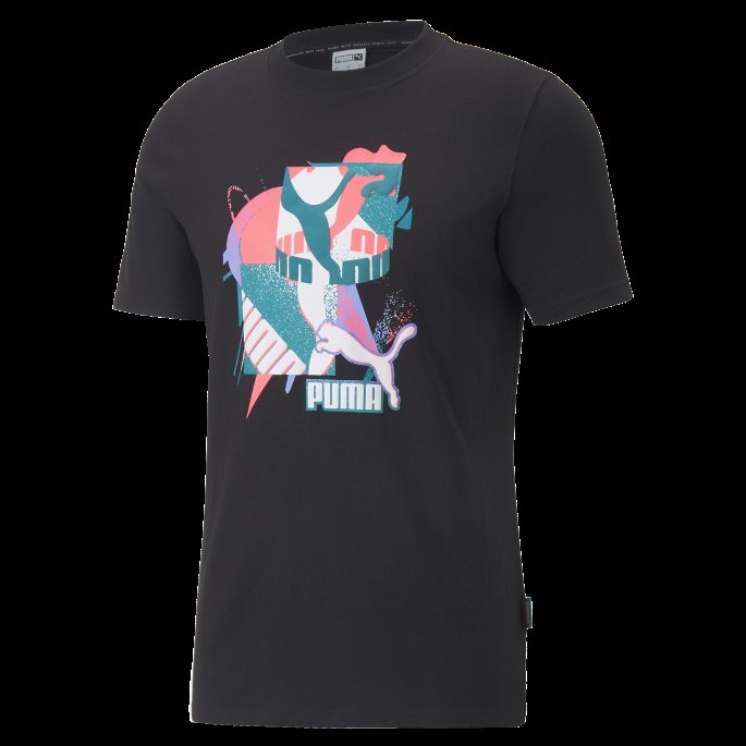 Puma På Salg Fandom Grafisk Tee Menn Svart