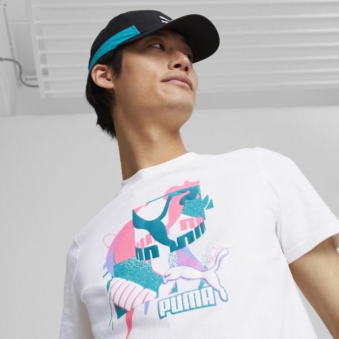 Hvit Fandom Grafisk T-skjorte Herre Puma På Salg