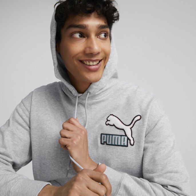 Puma På Tilbud Fandom Hettegenser Herre Lys Grå Lyng