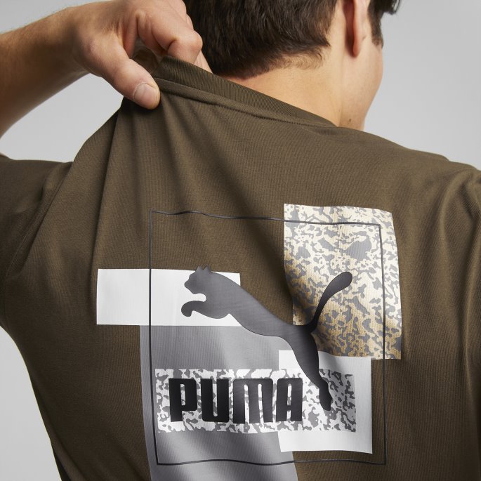 Puma På Tilbud Merke Love Herre T-skjorte Dyp Oliven