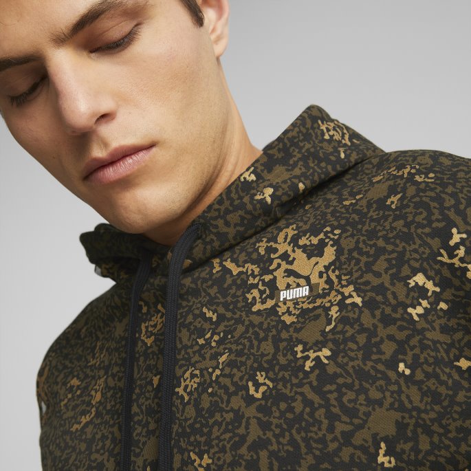 Puma På Tilbud Merke Love Metallic Hettegenser For Menn Svart-gull