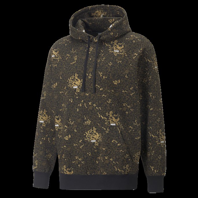 Puma På Tilbud Merke Love Metallic Hettegenser For Menn Svart-gull