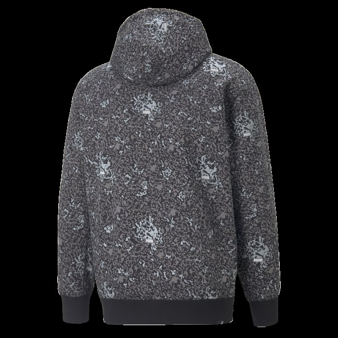 Puma På Tilbud Svart-sølv Merke Love Metallic Hettegenser For Menn