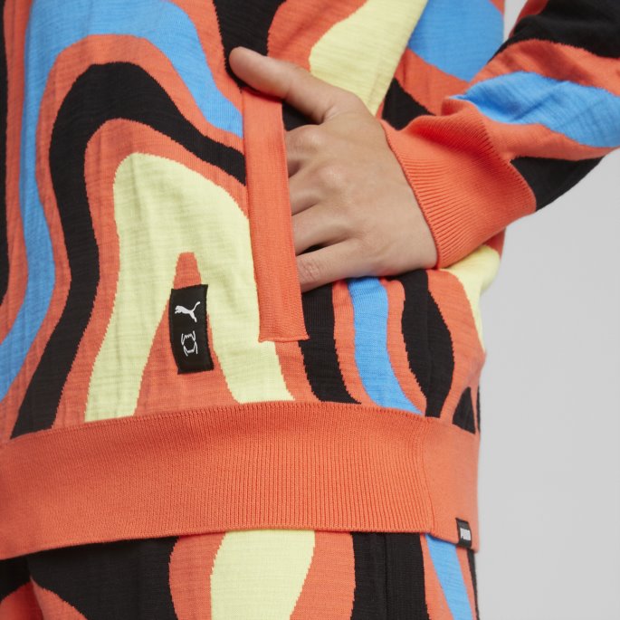 Lava Strikket Basketball Sweatshirt Herre Hot Coral Puma På Salg