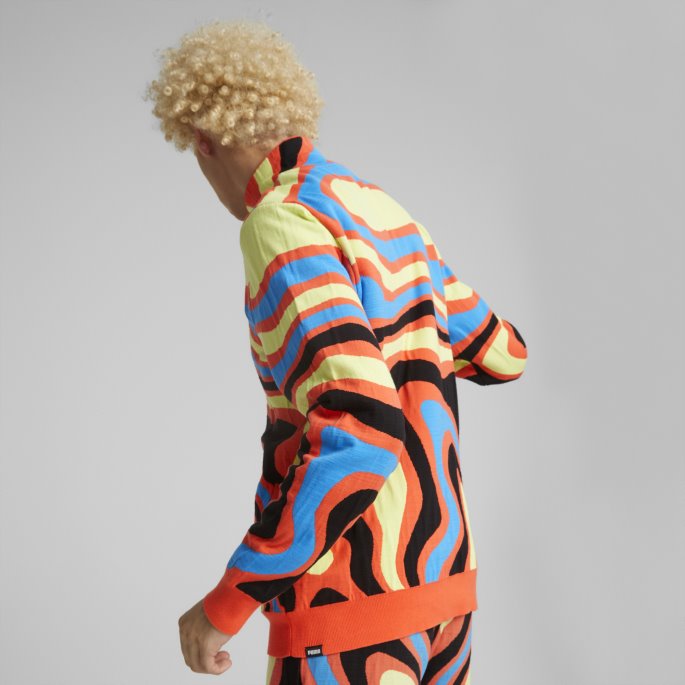 Hot Coral Lava Strikket Herre Basketball Sweatshirt Puma På Salg