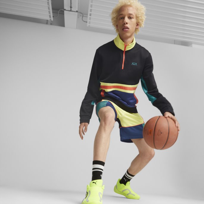 Drop Step Basketballshorts Herre Puma På Tilbud Svart-frisk Gul