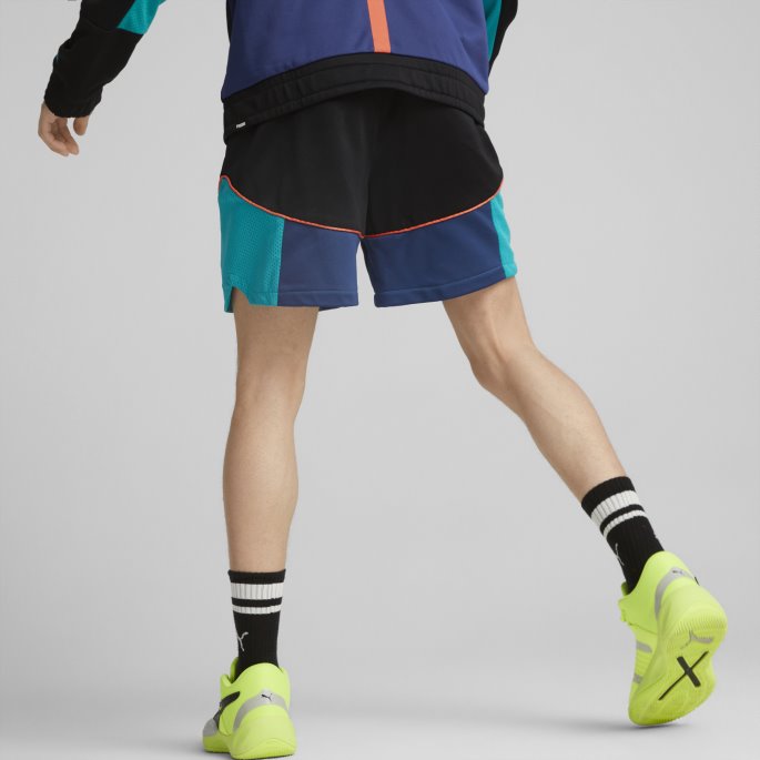 Svart-frisk Gul Puma På Salg Drop Step Basketballshorts Herre