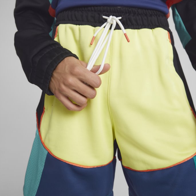 Svart-frisk Gul Puma På Salg Drop Step Basketballshorts Herre