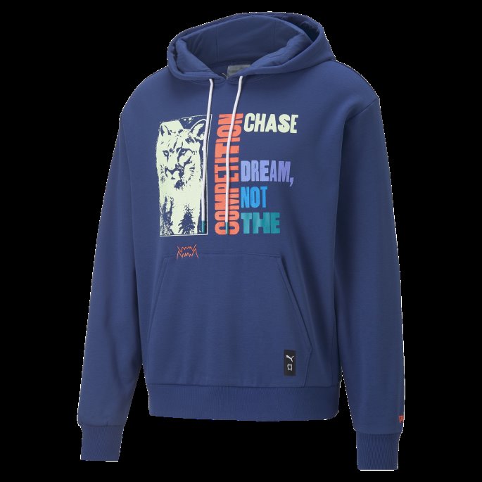 Puma På Tilbud Blazing Blue Run It Back Basketball Hettegenser 1 Menn