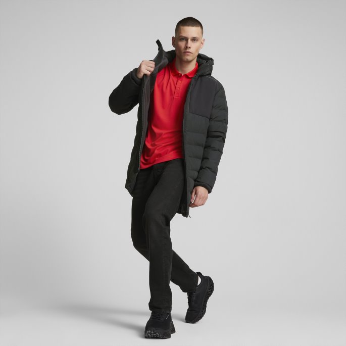 Jet Black Porsche Design Polstret Parka Menn Puma På Salg
